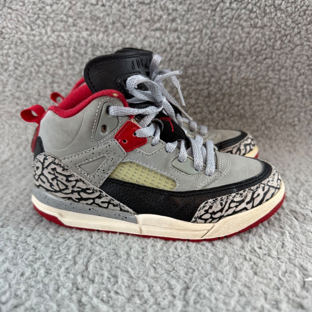 Air Jordan Spizike Kids 11C Grey Red Elephant Print Athletic Sneakers 317700-013